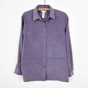 Alfred Dunner Women’s Purple Button Up Jacket 10 Petite Vintage